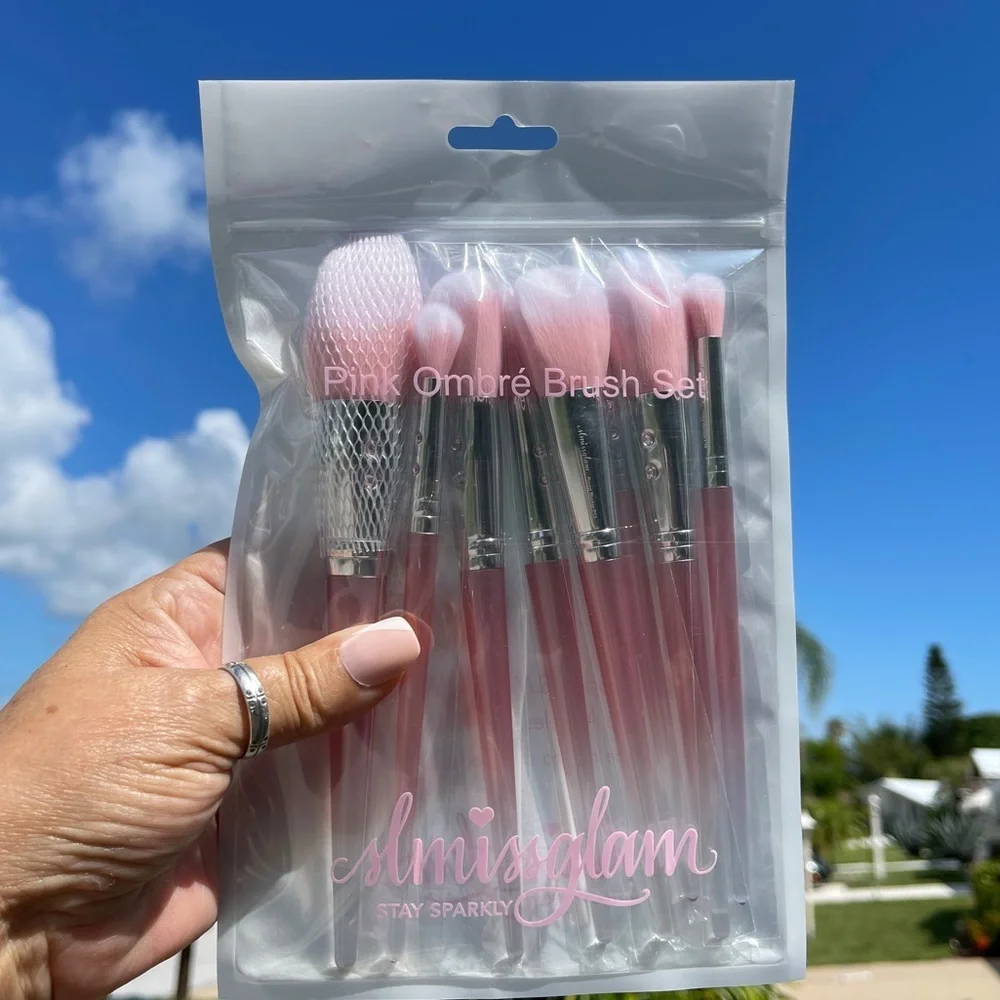 SLMISSGLAM BEAUTY Pink Ombre Brush Set (8)
